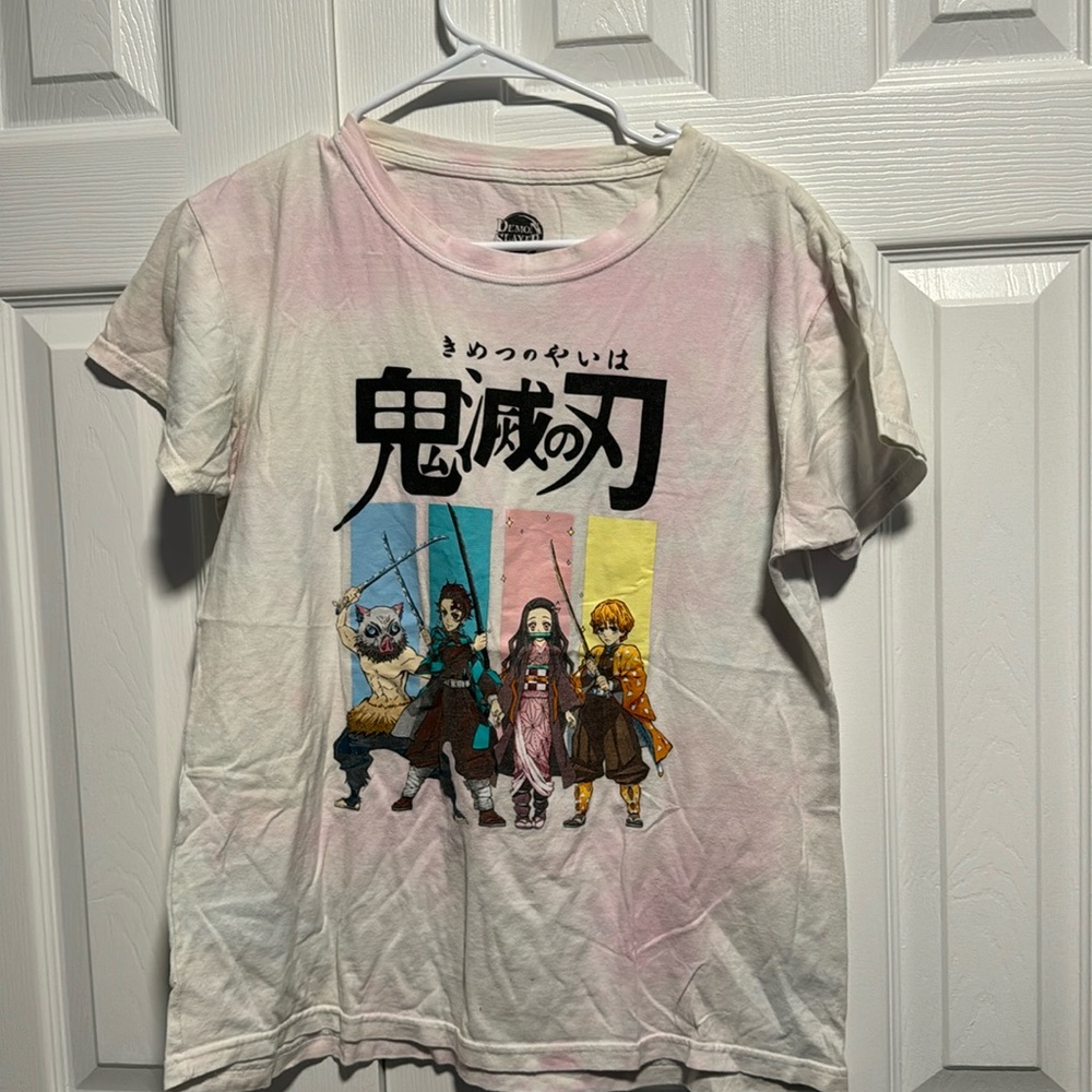Demon Slayer: Kimetsu No Yaiba Pastel Panels Girls T-Shirt size XXL Preowned